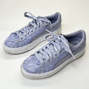 PUMA Womens Carina Platform Sneakers Shoes Sz 8 Purple Lace Low Top Casual